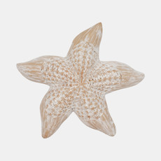 20168#10" Resin Wicker Starfish, White