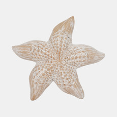 20168#10" Resin Wicker Starfish, White
