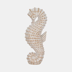 20169#12" Resin Wicker Seahorse, White
