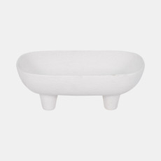 20196#10" Footed Rounded Rectangle Bowl, White