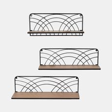 20205#S/3 19/21/24" Wall Shelves, Natural/black