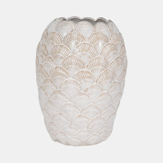 20217#17" Seashells Vase, White