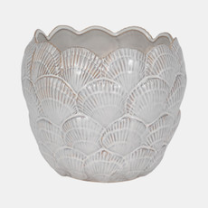 20247-01#10" Seashell Planter, White