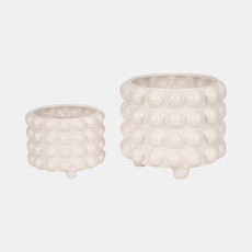 20302-01#S/2 9/12" Bubble Planters, White