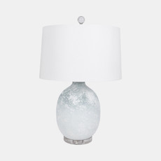 51320#27" 2-tone Glass Table Lamp, Blue/white