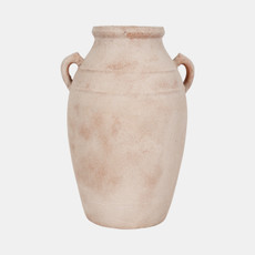 20340-02#19" Weathered Vase, White/natural