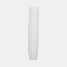 20352-02#48" Rough Cylinder Floor Vase, White