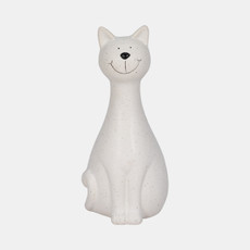 20409-01#8" Skinny Sitting Kitty, White