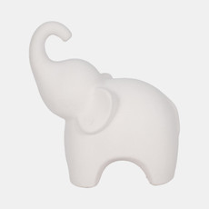20413-01#8" Elephant With Rough Texture, White