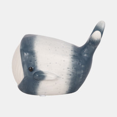 20422-01#6" Blue Whale Decor, Blue/white