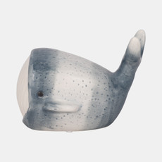 20422-02#8" Blue Whale Decor, Blue/white