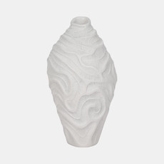 20423-01#14" Coastal Coral Vase, White