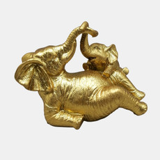 20427#7" Playful Elephants, Gold
