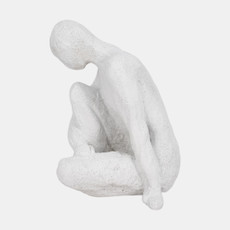 20431#7" Contemplating Figure Rough Texture, White