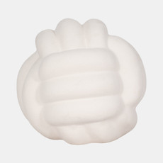 20438-02#7" Knot Orb Rough Texture, White