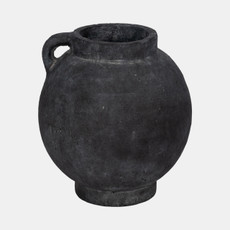 20488-05#10" Bulbous Jug With Handle, Black