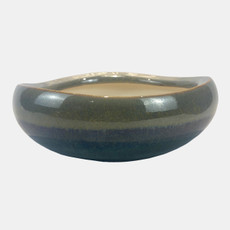 20491-03#S/2 8/10" Reactive Finish Round Bowls, Green