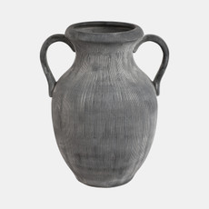 20493-02#12" Weathered Jug With Handles, Black