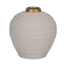EV20525#8" Riad Small White Ceramic Vase