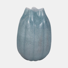 20541-02#14" Glass Sea Urchin Vase, Blue
