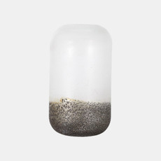 20547-02#13" Ombre Cylinder Vase, White/grey