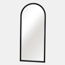 20599#32x72 Thick Frame Arched Leaner Mirror, Black