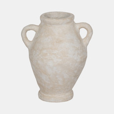 20655-01#24" Paper Mache Jug With Handles, White