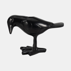 20683#6" Crow Taper Candle Holder, Black