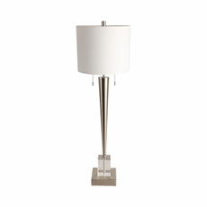 EV51291-02#36" Carmelo Crystal Buffet Table Lamp, Silver/whit