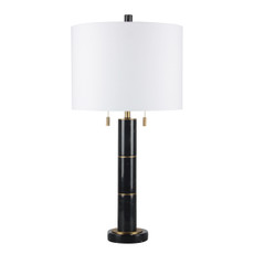 EV51297#27" Odina Marble Table Lamp, Black/white