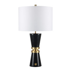 EV51302#27" Elgon Marble Table Lamp, Black/white