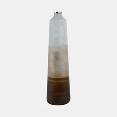 20734-02#31" Gold Ombre Floor Vase, White/gold