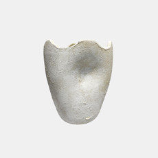20753-01#10" Abstract Textured Terracotta Vase, Ivory