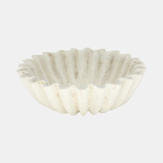 20755#12" Fluted Paper Mache Bowl, Ivory