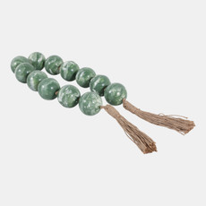 20794-03#40" Swirled 2" Resin Beaded Garland, Green