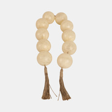 20795-02#46" Swirled 3" Resin Beaded Garland, White