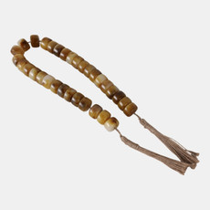 20796-02#38" Cylinder 1" Resin Beaded Garland, Brown