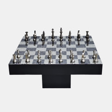 20801#32" Mosaic Disco Chess Table, Black 2 Boxes