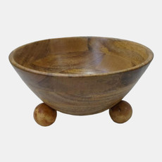 20804-01#12" Bowl With Ball Feet, Nat
