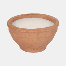 80369-03#6" 14 Oz Santal & Spruce Bowl Candle, Terracotta