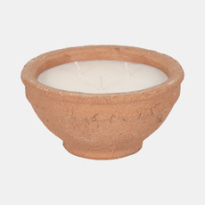 80369-04#8" 16 Oz Tobacco Bowl Candle, Terracotta