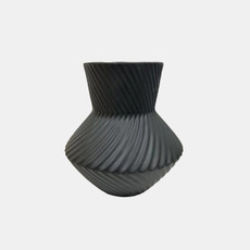 20805-02#8" Modern Totem Vase, Black