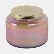 80380-03#5" 23 Oz Jasmine Luster Lidded Candle, Pink/gold