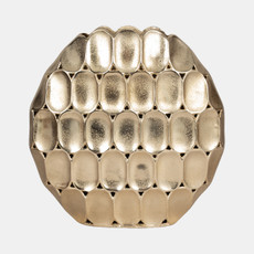 18777-04#Metal, 17" Oval Vase, Champagne