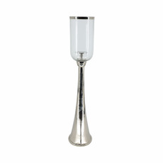 EV20878-01#34" Radiant Small Silver Glass Candle Hurricane
