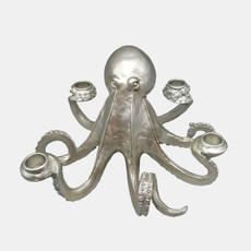 20882#11" Octopus 4-taper Candle Holder, Silver