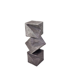 EV20894-01#18" Lyon Small Silver Cube Statuary