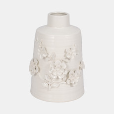 21023#11" Floral Vase, White