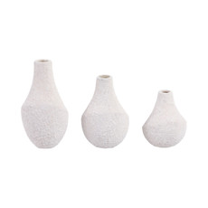 EV21057-02#S/3 5/7/9" Klamath Cream Ceramic Vases