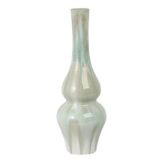 EV21073-01#16" Everette Small Green Ceramic Vase